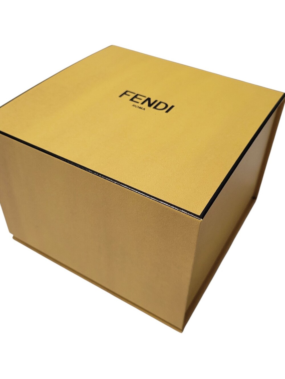 Fendi Magnetic Gift Box Empty Cube Decorative Storage Jewelry 5 x 5 x 3.5 in